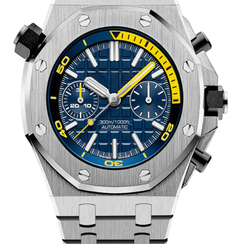 AP Royal Oak Blue Dial – White 904L Steel – 42mm (Quartz)